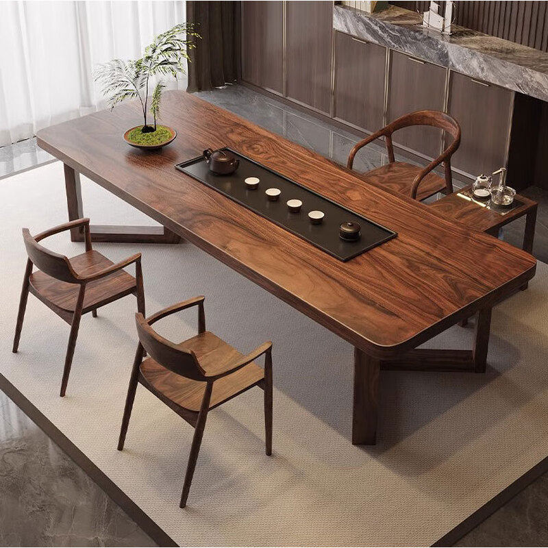 胡桃木茶桌南美进口大板办公桌公司会议桌家用大书桌新中式餐桌,住宅家具,家用茶台/茶桌,淘宝优惠券,粉丝福利购,淘宝优惠卷