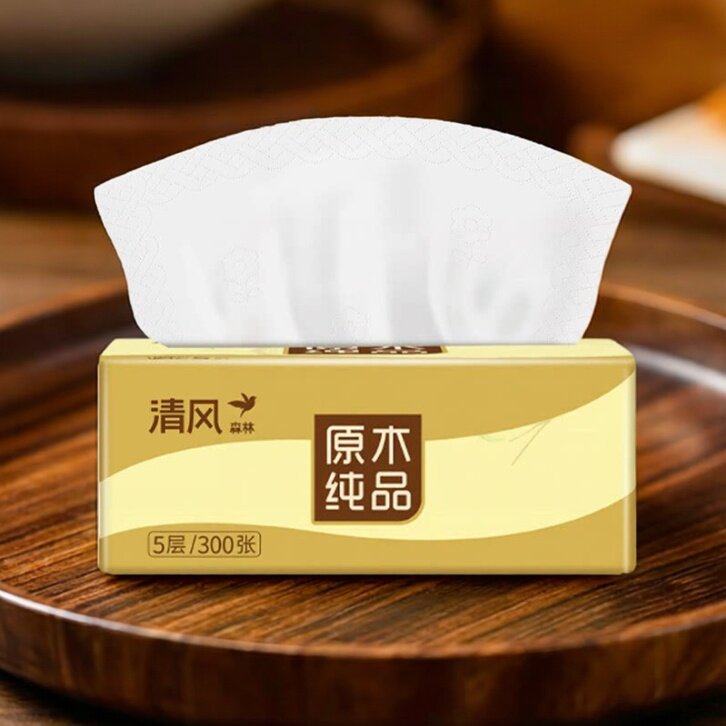 满2单发货清风原木金装5层抽纸