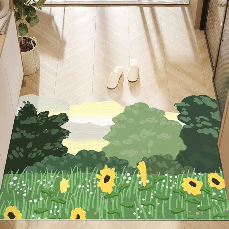 家用门口硅藻泥小清新入户门地垫客厅玄关进门脚垫耐脏门定制垫子
