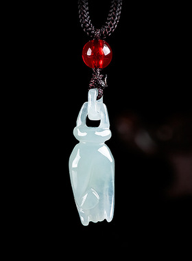 天然缅甸A货翡翠掌上明珠吊坠观音手冰种玉石挂件男女款礼物玉坠