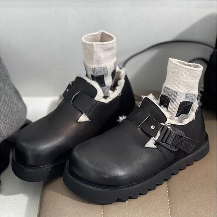 厚底加绒勃肯鞋女2025新款春季复古皮带扣保暖加厚毛毛鞋乐福棉鞋,流行男鞋,时尚雪地靴,淘宝优惠券,粉丝福利购,淘宝优惠卷