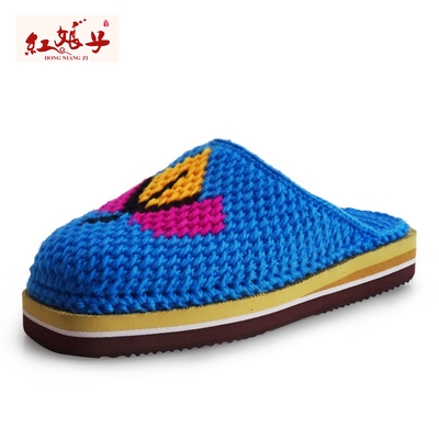 滑鞋拖居o家春暖毛工鞋毛舒拖纯编织磨耐手适针保防鞋织线拖秋线