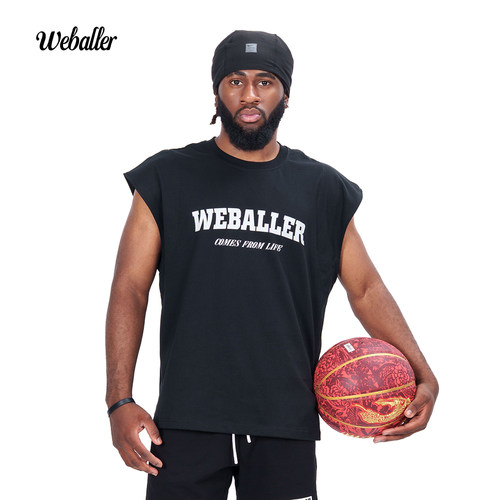 WEBALLER 2026夏季篮球背心扩版落肩结构砍袖智能速干棉宽松运动