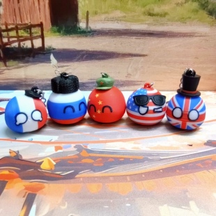 波兰球挂件五常钥匙扣中国球法国球美国球俄罗斯球3D打印背包挂件