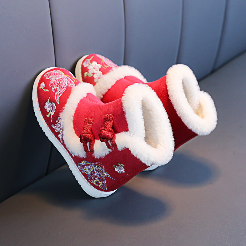 冬季绣花鞋儿童汉服鞋马面裙鞋