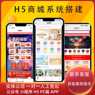 全行业H5商城系统开发公众号小程序app热门项目模板搭建支付开通