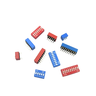 拨码开关拨动侧拨平拨贴片2P 4 5 6 8 9 10位2.54mm黑色红/蓝