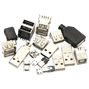 USB母头母座公头type-c接口方充电口手机MICRO插座接头安桌连接器