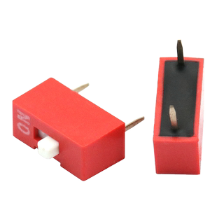 拨码开关/直插平拨/2.54间距镀金/1位/1P(红色-) (2个)