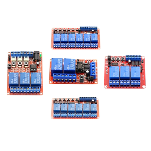 2 3 4 6 8路开关自锁互锁三合一继电器模块5v12V24v 高低电平触发