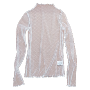 秋冬新款女半高领渔网打底衫长袖蕾丝洋气网纱内搭网格很仙的上衣