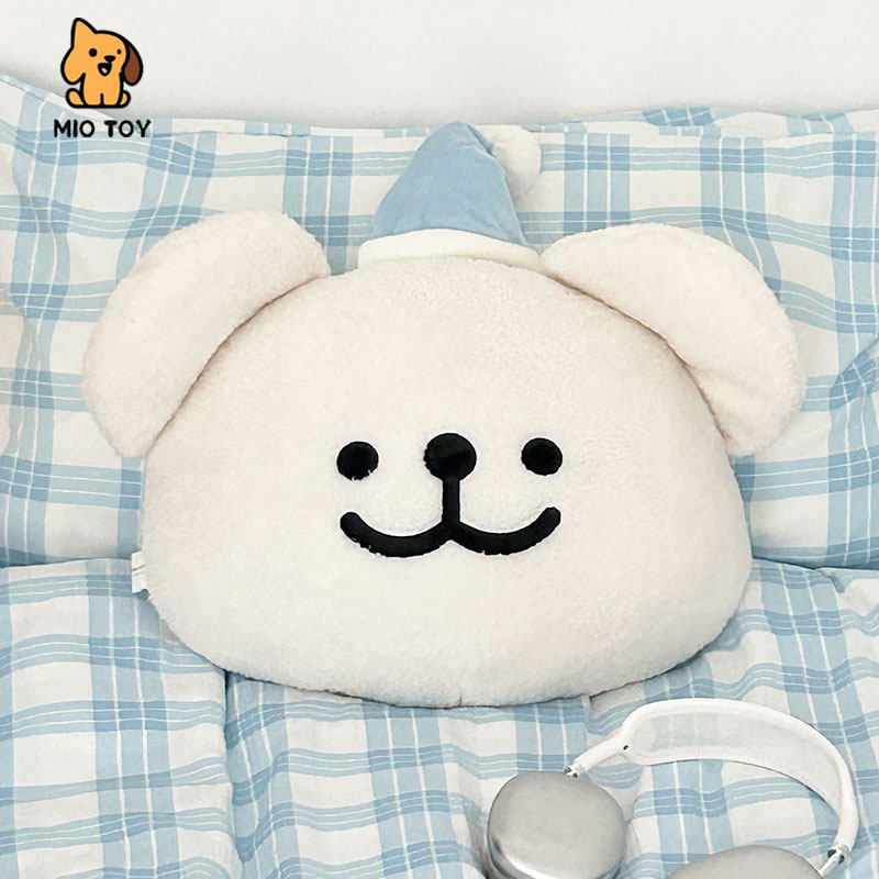 可爱线条小狗玩偶靠枕办公室椅子汽车护腰靠垫睡觉沙发抱枕送礼物