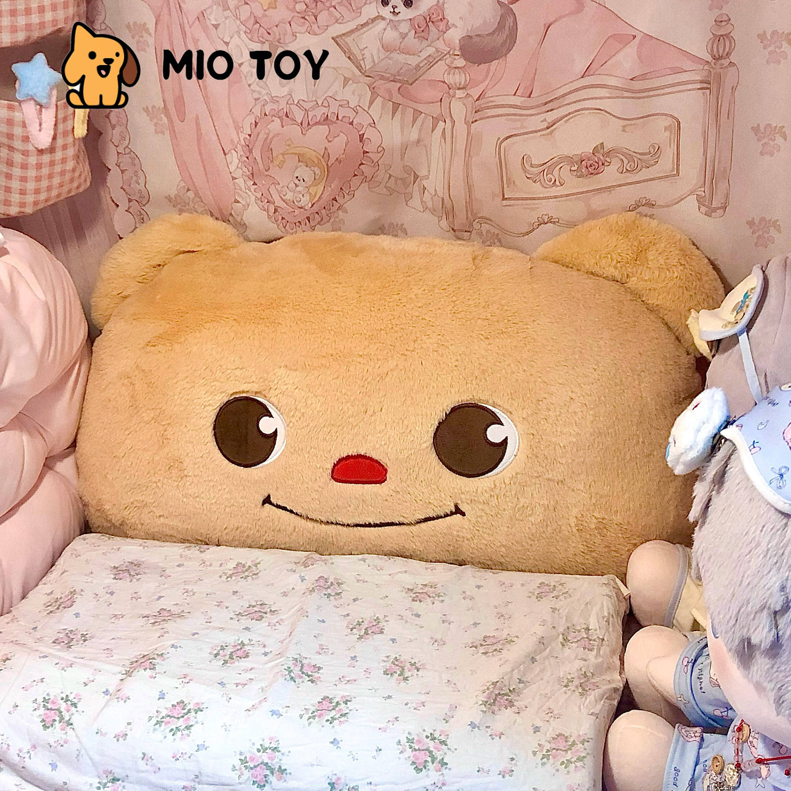 黄油小熊宿舍床头靠垫软包学生上铺改造好物可爱玩偶床上睡觉靠枕