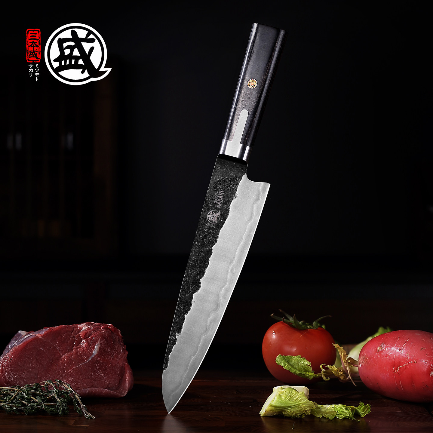 日本三本盛牛刀日式厨刀寿司刀牛肉刀分刀水果刀吧台刀瓜刀西餐刀