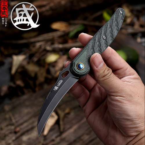 三本盛水果刀锻打钢便携折叠