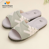 居家四季 室内防滑静音亚麻拖鞋 地板软底 拖鞋 维诺妮卡台湾冬款