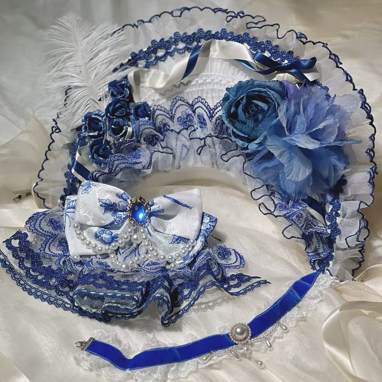 AF【金羽蝶小物尾款】2025原创设计Lolita小众华丽bnt边夹项链