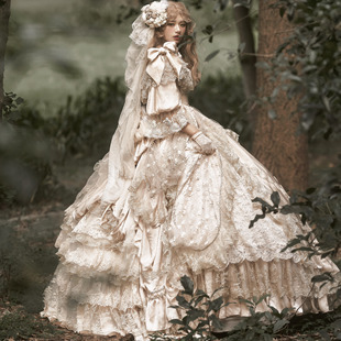 AF【致菡.定制】洛可可古董婚纱法式重工vintage古典礼服花嫁