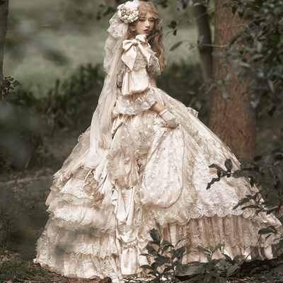 AF【致菡·三色*跑单掉落】洛可可古董婚纱法式重工vintage古典