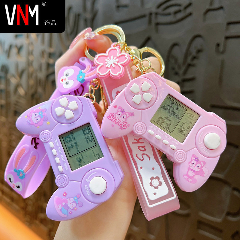 创意俄罗斯方块掌上手柄游戏机钥匙扣玩具潮流包包小挂件礼品