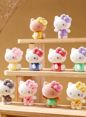 植绒夏日彩虹小猫系列萌粒盲袋钥匙扣挂配件潮玩礼物创意摆件