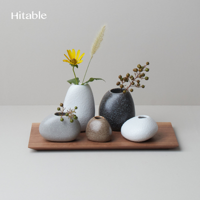 Hitable鹅卵石花器桌面陶瓷花瓶