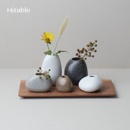 Hitable鹅卵石花器桌面陶瓷花瓶