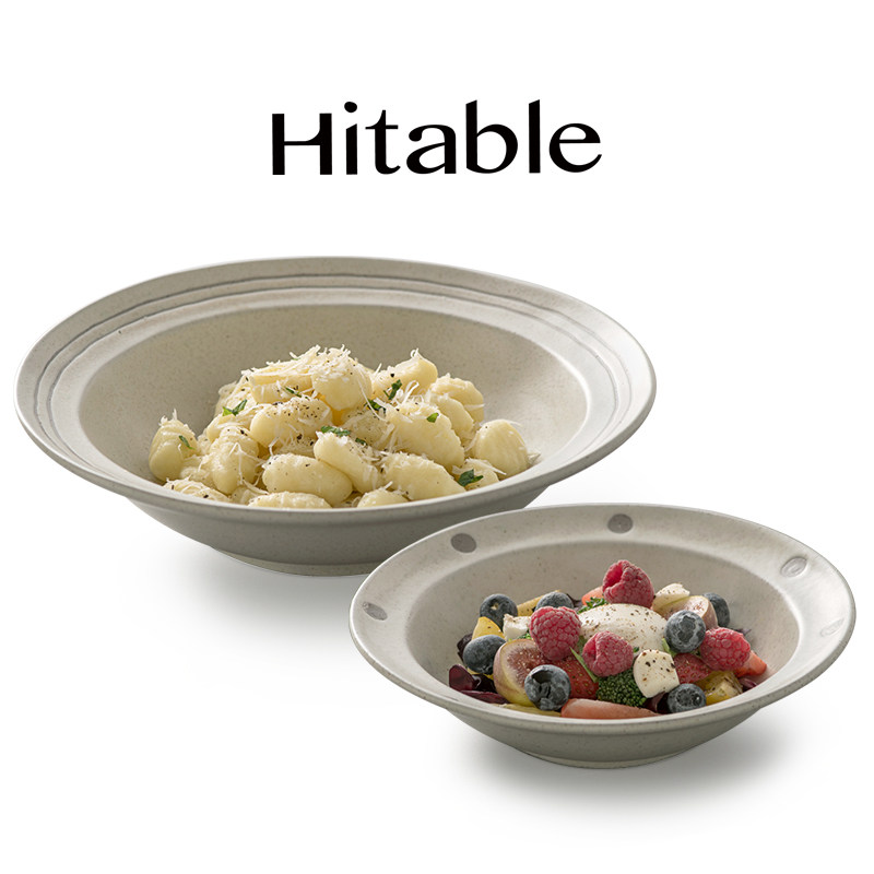 Hitable 涂鸦系列简约陶瓷碗家用餐盘设计感圆形深盘水果沙拉盘
