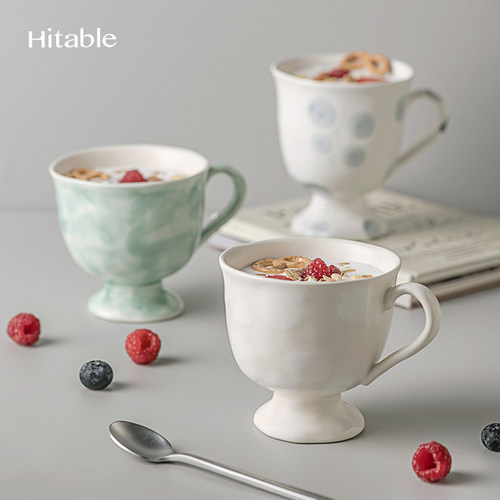 Hitable 冰淇淋杯系复古ins风简约高脚杯创意早餐杯网红咖啡杯