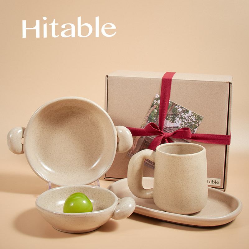 Hitable 大耳朵趣味陶瓷马克杯可爱一人食日常拉面盖饭碗,餐饮具,餐具礼盒,淘宝优惠券,粉丝福利购,淘宝优惠卷