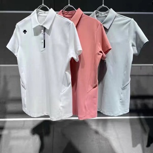 迪桑特夏季女装休闲运动修身短袖POLO衫