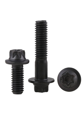 M5M6*14x20x22x43外六花法兰面螺栓12.9级梅花防盗外六角螺丝钉