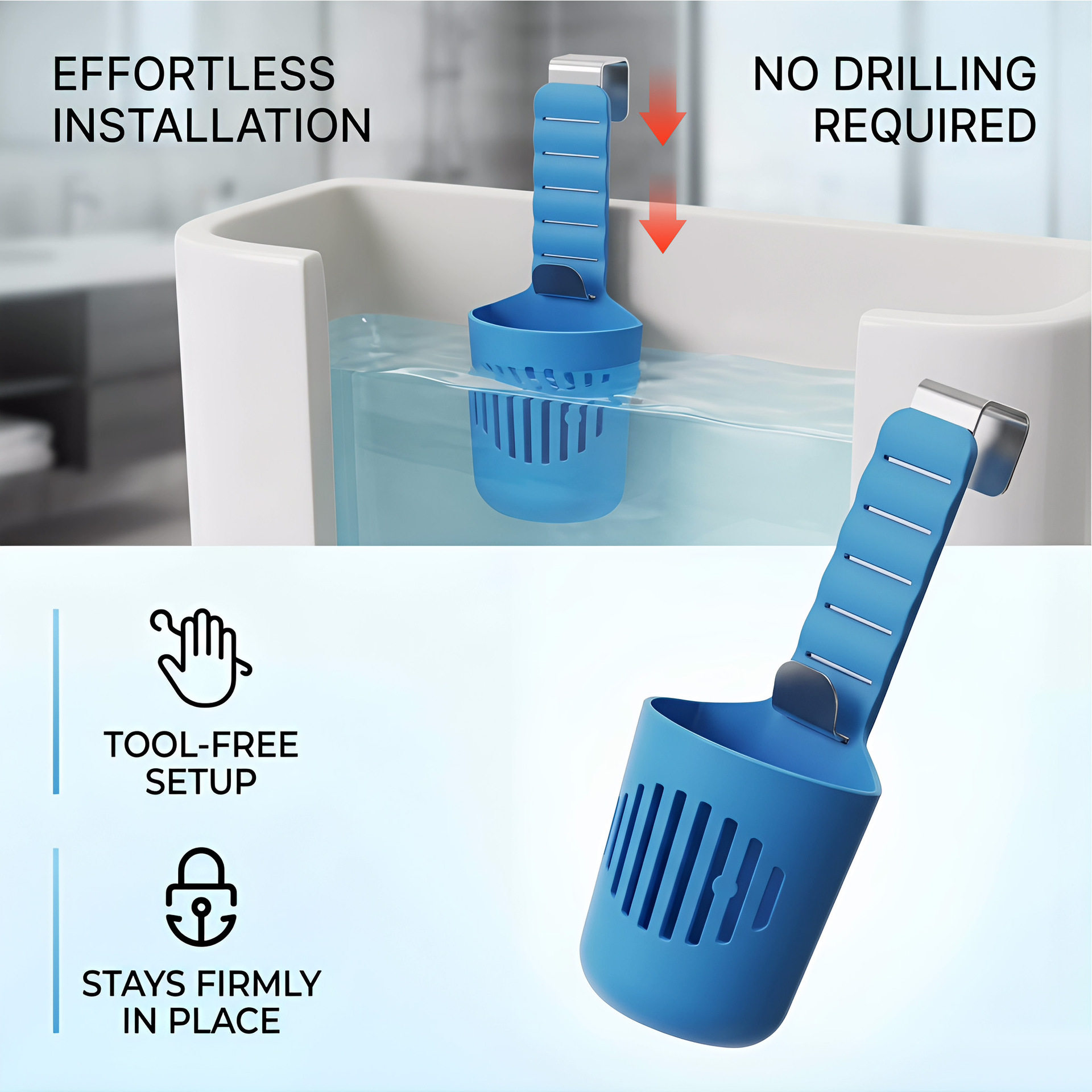 跨境爆款Toilet Tank Cleaning Tablet Holder马桶水箱清洁片支架 - 实物图