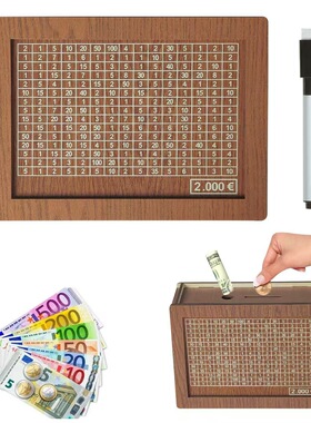 跨境Money Box with Counter家居质柜台木质存钱罐工艺品木制摆件
