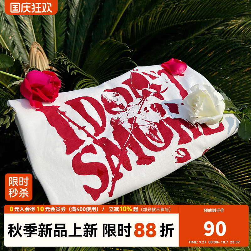 DONSMOKE玫瑰印花短袖