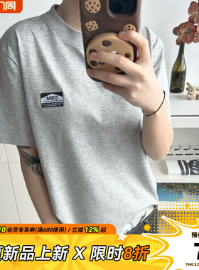 DONSMOKE正肩基础小标T恤DSM简约情侣男女同款防晒休闲短袖上衣