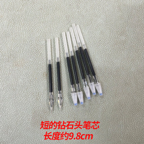钻石头笔芯中性笔芯替芯短款9.8cm木雕动物卡通手工实木笔替换芯针管0.5碳素