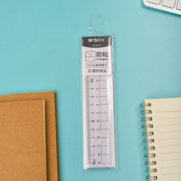 晨光尺子透明960V3优品波浪尺