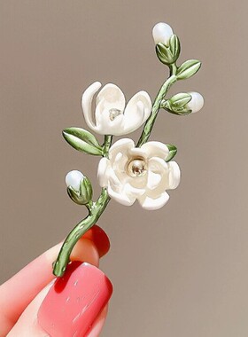 小清新白玉兰花胸针汉服旗袍配饰