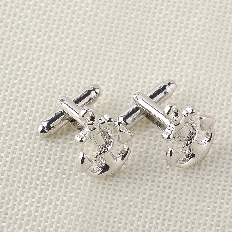 MENS BUSINESS FRENCH ANCHOR RUDDER CUFFLINKS ACCESSORIES SIMPLE VERSATILE ALLOY CUFF BUTTONS HOST CUFF STUDS