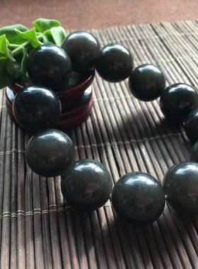 【浓郁之美】和田玉手链青海料烟紫手串帝王紫高品质18mm手串手链