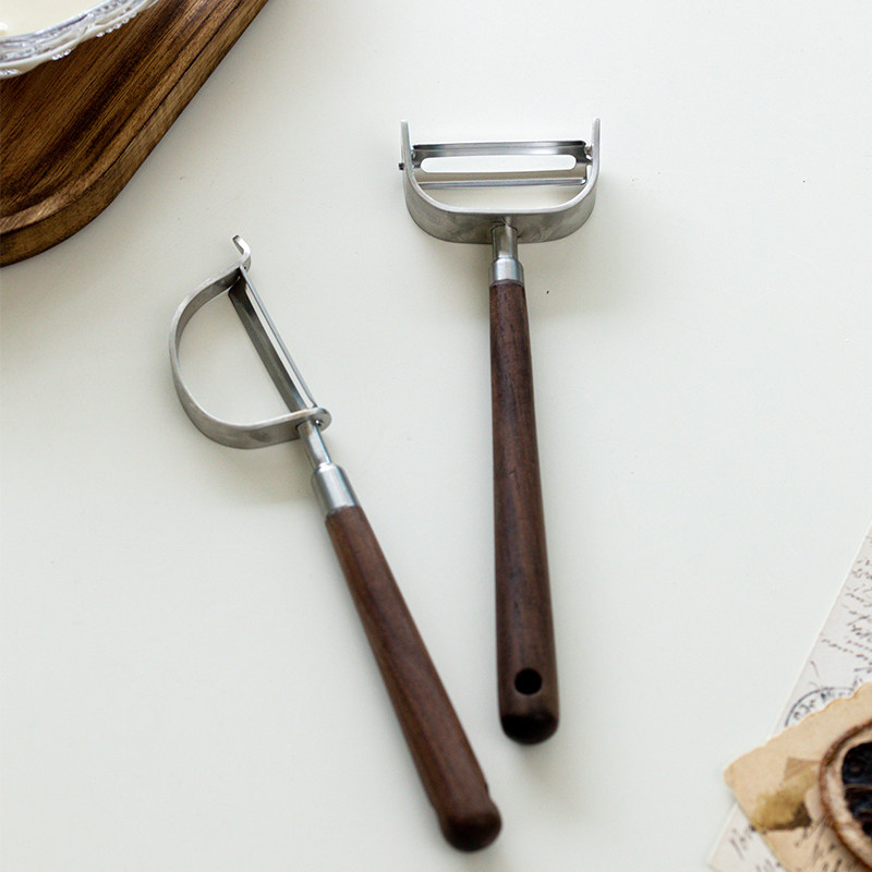 有野胡桃木削皮刀304不锈钢