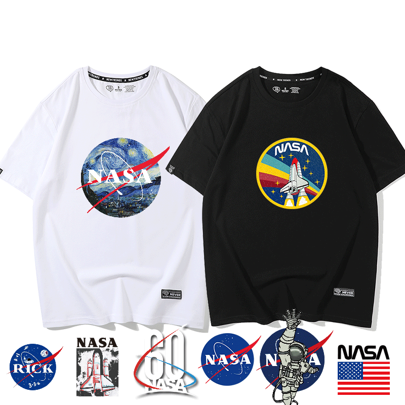nasa超火果色潮牌美国航天局t恤