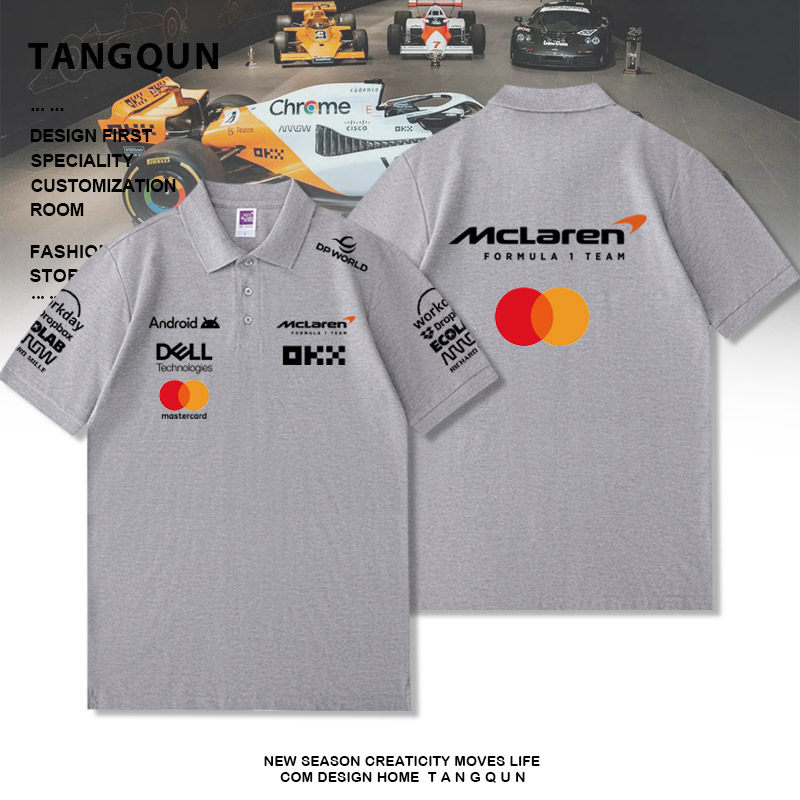 可定制机车服短袖迈凯伦F1车队服方程式赛车服POLO衫男士宽松半袖