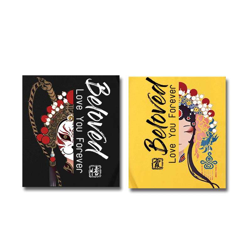 京剧脸谱中国风盖世英雄半袖衫