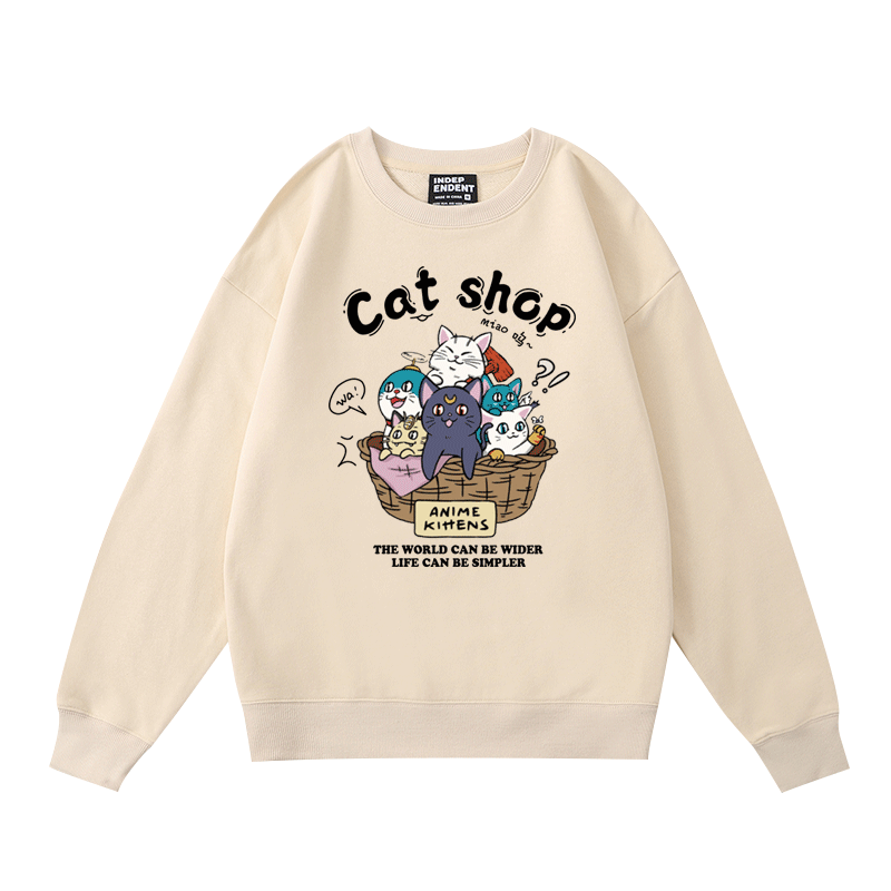 毛圈加绒卫衣猫咪可爱衣服