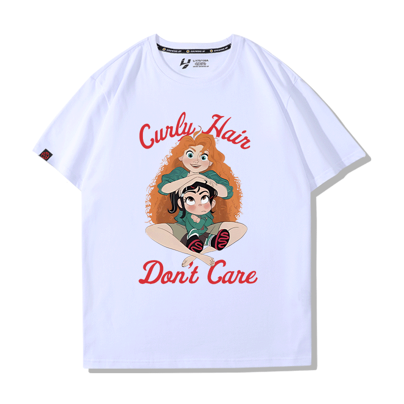 梅莉达动漫卡通夏季休闲时尚宽松短袖情侣T恤可爱甜美男女上衣服