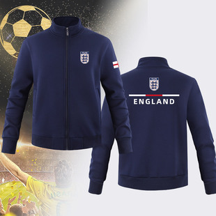 世界杯英格兰队凯恩外套男足球迷纪念训练衣服运动休闲立领卫衣服