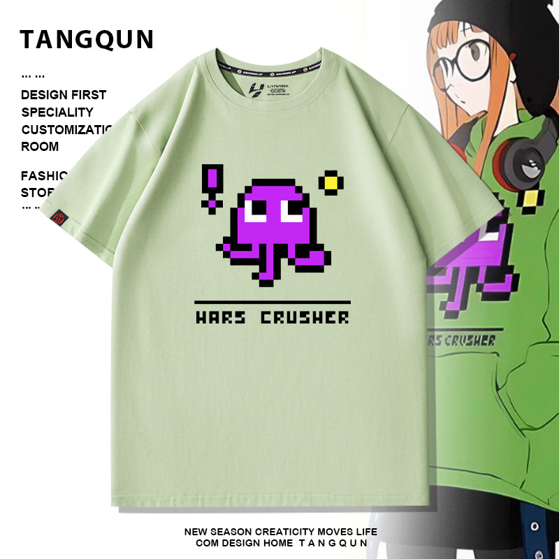 女神异闻录天才黑客少女佐仓双叶同款卡通纯棉短袖男女夏季T恤潮