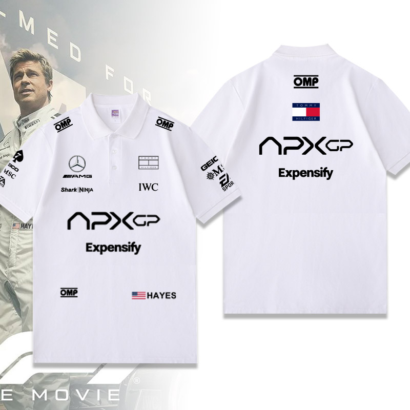 定制F1狂飙飞车电影赛车手APXGP皮特同款周边T恤翻领POLO宽松短袖